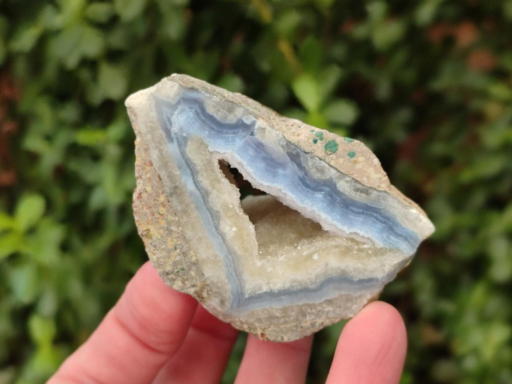 Polished On One Side Blue Lace Agate Geodes x 19 From Nsanje, Malawi - Toprock Gemstones and Minerals 