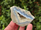Polished On One Side Blue Lace Agate Geodes x 19 From Nsanje, Malawi - Toprock Gemstones and Minerals 