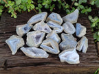Polished On One Side Blue Lace Agate Geodes x 19 From Nsanje, Malawi - Toprock Gemstones and Minerals 