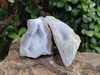 Polished On One Side Blue Lace Agate Geodes x 19 From Nsanje, Malawi - Toprock Gemstones and Minerals 