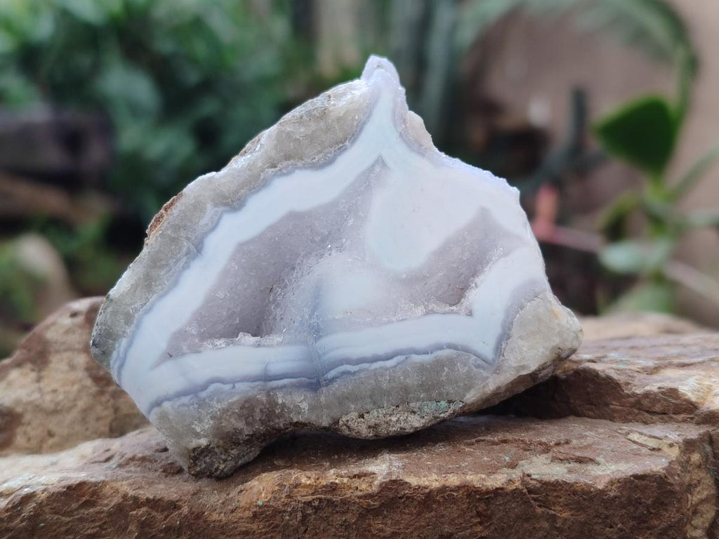 Polished On One Side Blue Lace Agate Geodes x 19 From Nsanje, Malawi - Toprock Gemstones and Minerals 
