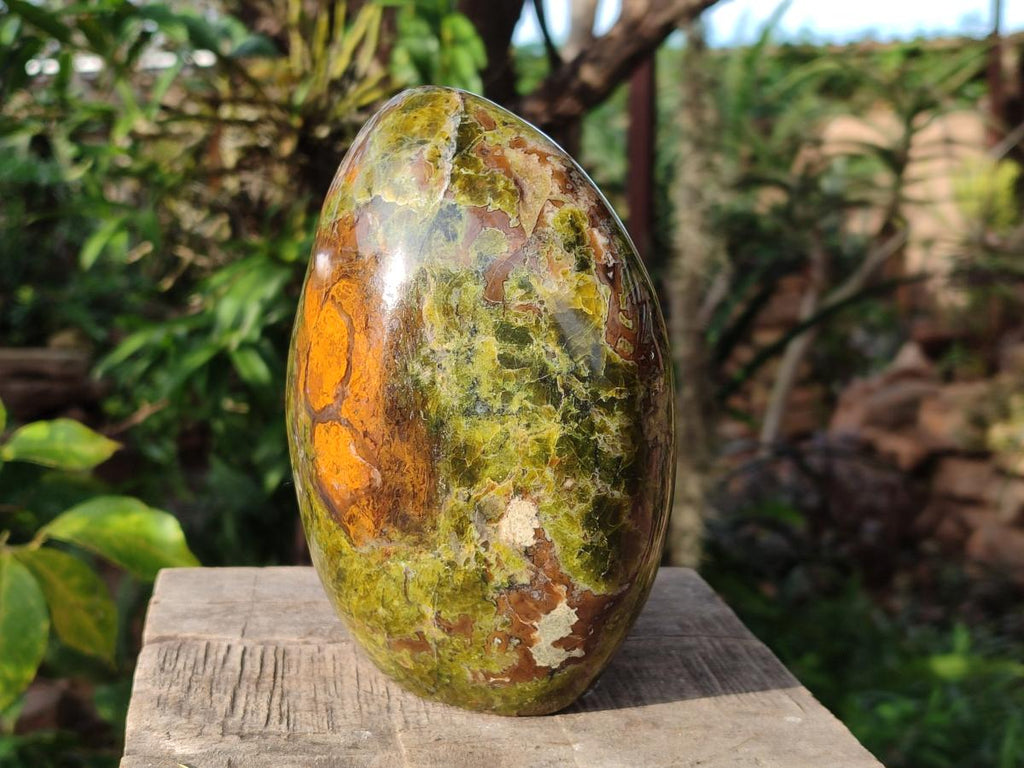 Polished Large Green Opal Standing Display Piece x 1 From Betroka, Madagascar - Toprock Gemstones and Minerals 