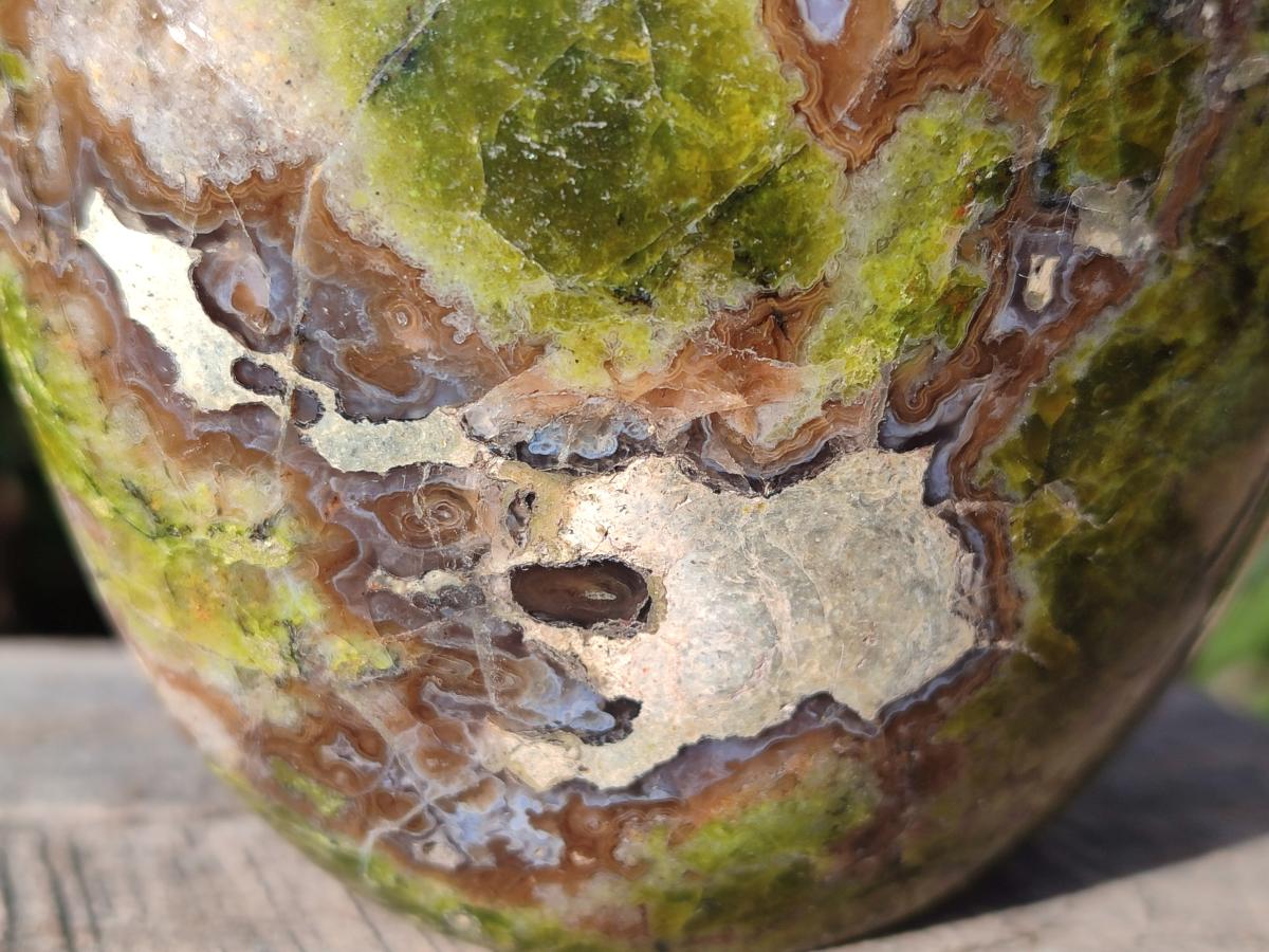 Polished Large Green Opal Standing Display Piece x 1 From Betroka, Madagascar - Toprock Gemstones and Minerals 