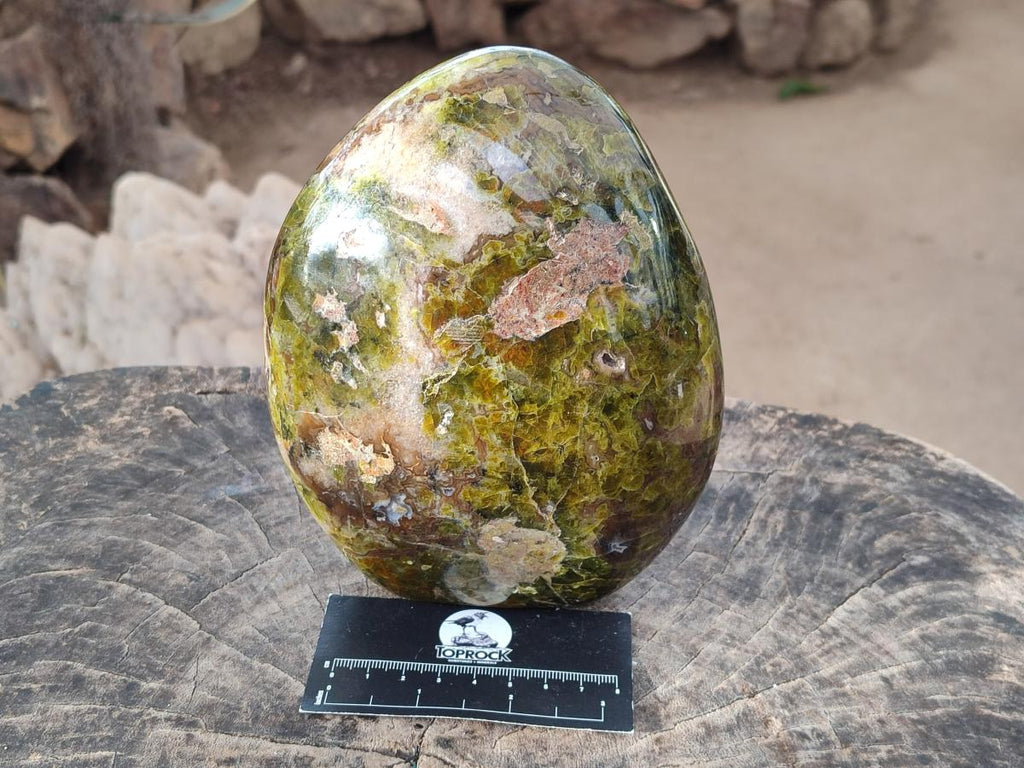 Polished Large Green Opal Standing Display Piece x 1 From Betroka, Madagascar - Toprock Gemstones and Minerals 