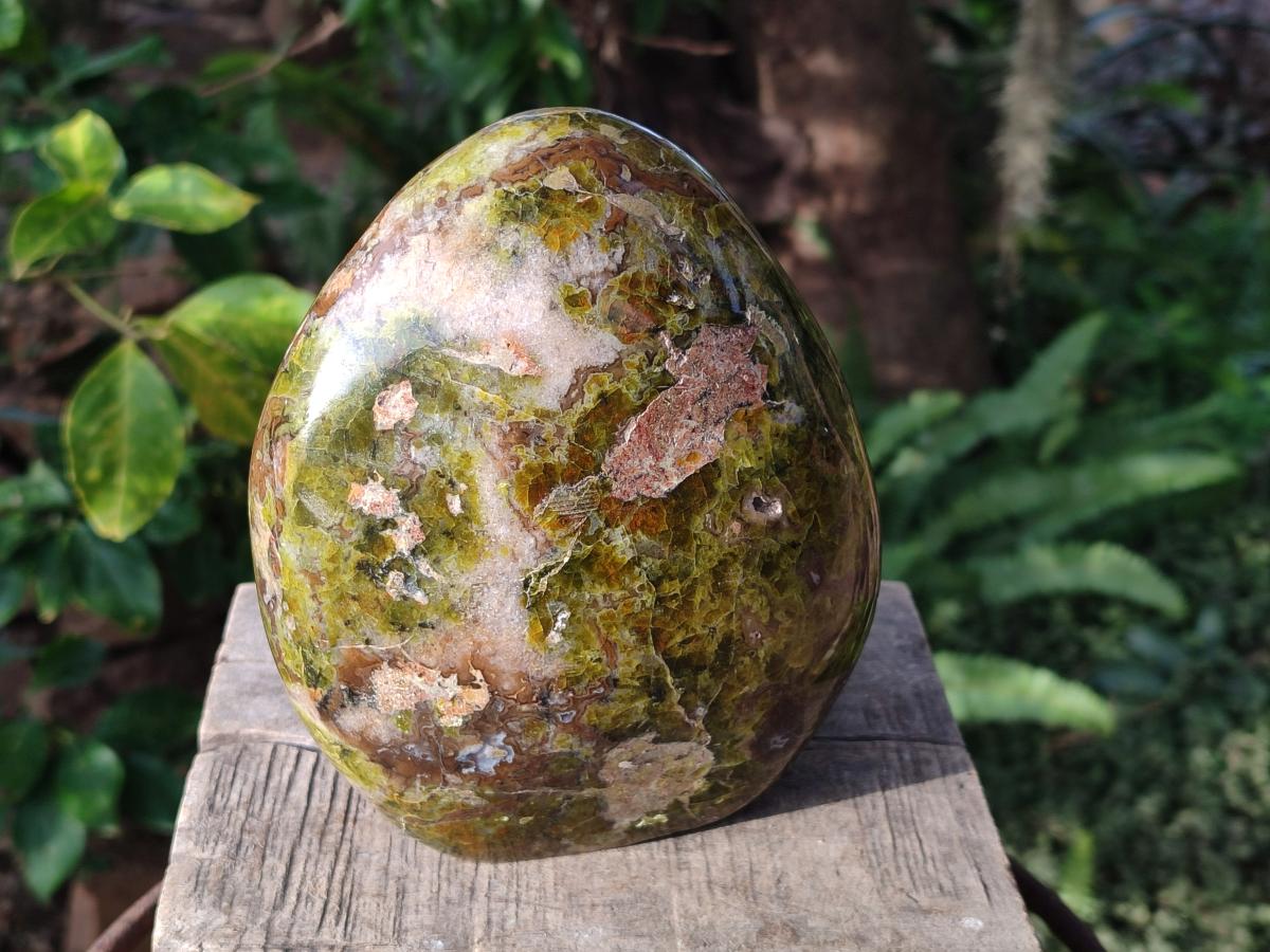 Polished Large Green Opal Standing Display Piece x 1 From Betroka, Madagascar - Toprock Gemstones and Minerals 