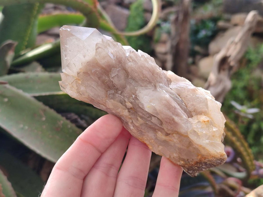 Natural Cascading White Phantom Smokey Luena Quartz Clusters x 6 From Luena, Congo - Toprock Gemstones and Minerals 