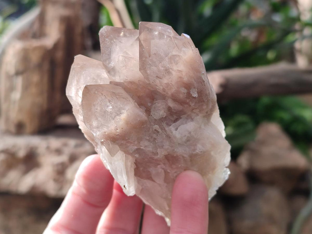Natural Cascading White Phantom Smokey Luena Quartz Clusters x 6 From Luena, Congo - Toprock Gemstones and Minerals 