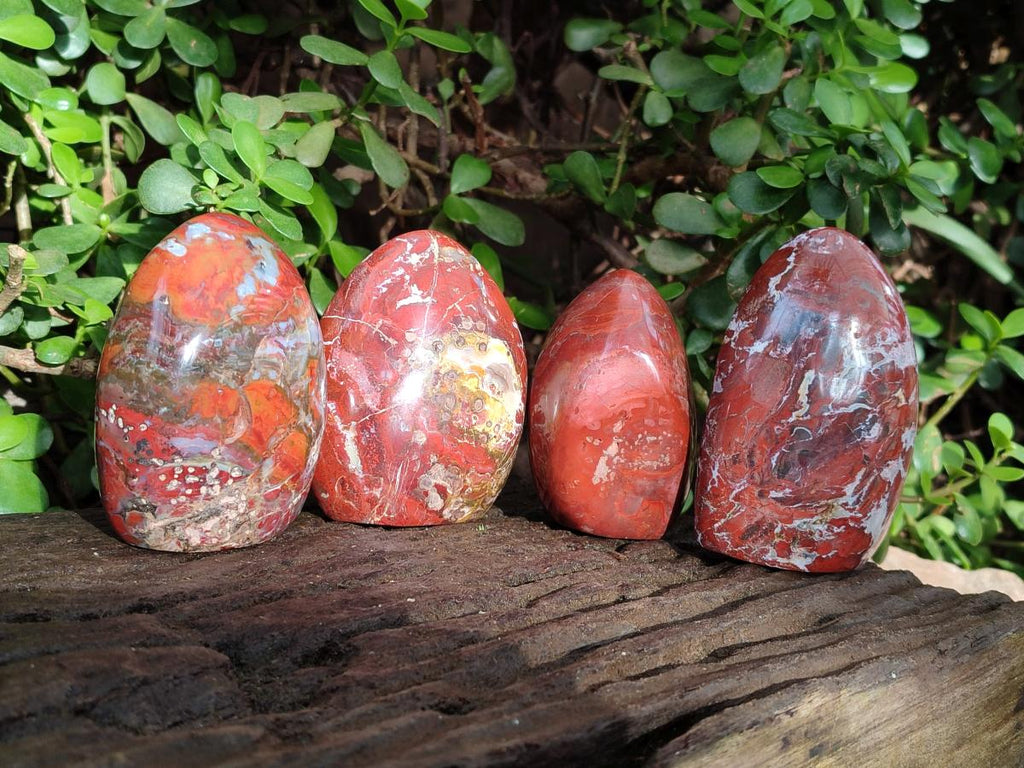 Polished Red Jasper Standing Display Pieces x 4 From Madagascar - Toprock Gemstones and Minerals 