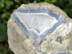 Natural Large Rare Blue Lace Agate Geodes with Amethyst Centres x 2 From Nsanje, Malawi - Toprock Gemstones and Minerals 