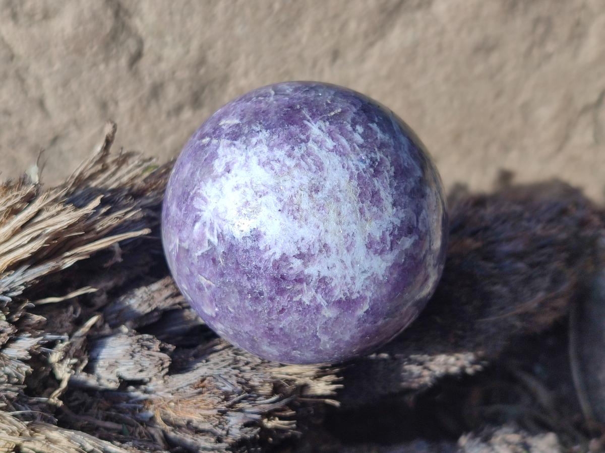 Polished Lepidolite with Pink Rubellite Spheres x 6 From Ambatondrazaka, Madagascar - Toprock Gemstones and Minerals 
