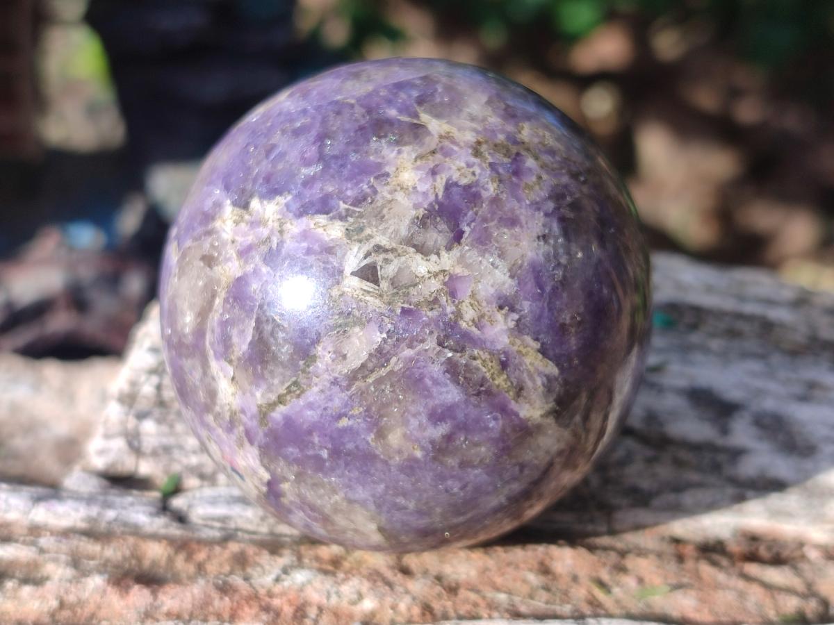 Polished Lepidolite with Pink Rubellite Spheres x 6 From Ambatondrazaka, Madagascar - Toprock Gemstones and Minerals 