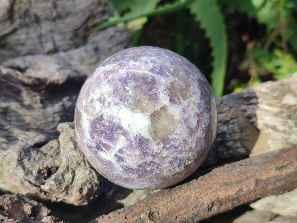 Polished Lepidolite with Pink Rubellite Spheres x 6 From Ambatondrazaka, Madagascar - Toprock Gemstones and Minerals 