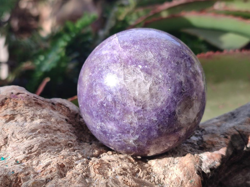 Polished Lepidolite with Pink Rubellite Spheres x 6 From Ambatondrazaka, Madagascar - Toprock Gemstones and Minerals 