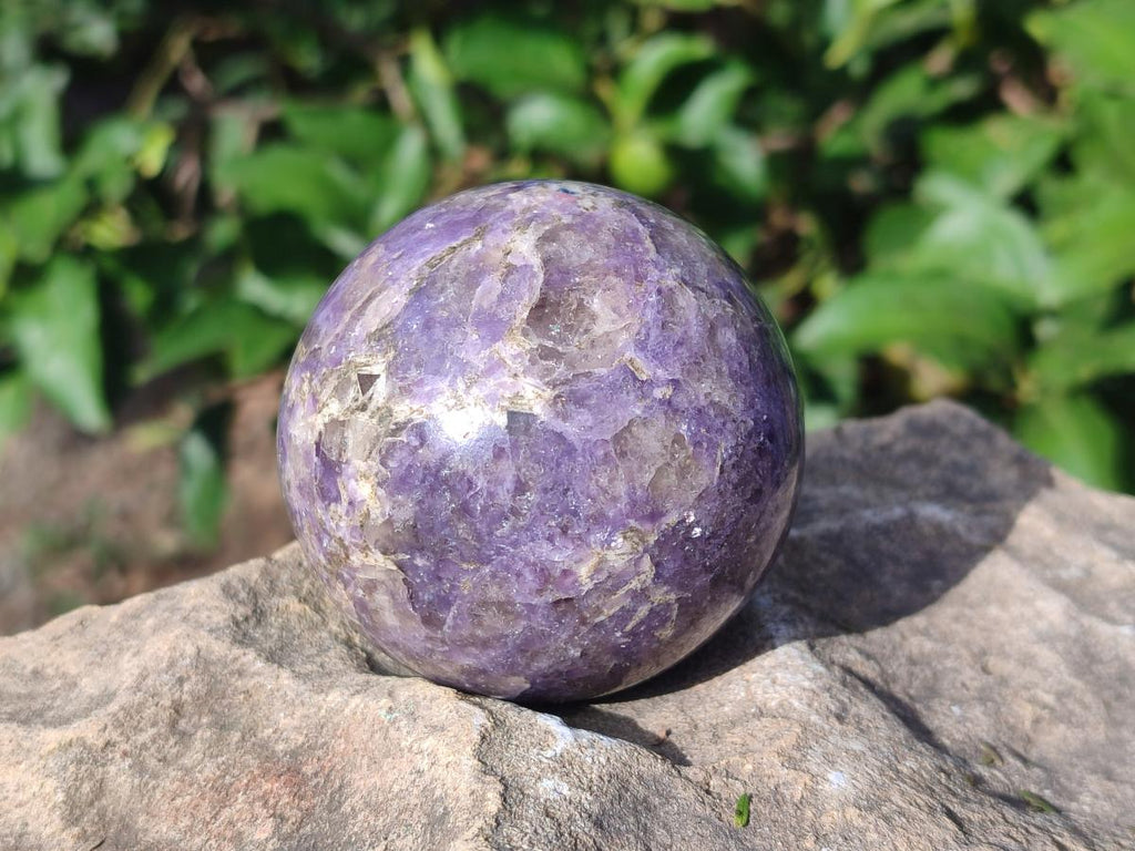 Polished Lepidolite with Pink Rubellite Spheres x 6 From Ambatondrazaka, Madagascar - Toprock Gemstones and Minerals 
