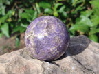 Polished Lepidolite with Pink Rubellite Spheres x 6 From Ambatondrazaka, Madagascar - Toprock Gemstones and Minerals 