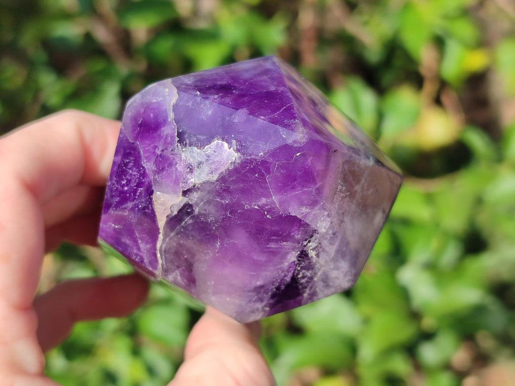 Polished Chevron Amethyst Display Crystal Points x 3 From Zambia - Toprock Gemstones and Minerals 