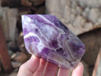 Polished Chevron Amethyst Display Crystal Points x 3 From Zambia - Toprock Gemstones and Minerals 