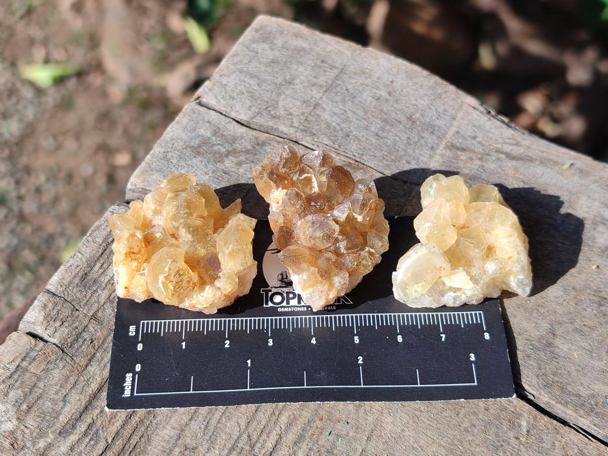 Natural Mini Golden Limonite Quartz Crystal Cluster Plate x 70 From Solwezi, Zambia - Toprock Gemstones and Minerals 