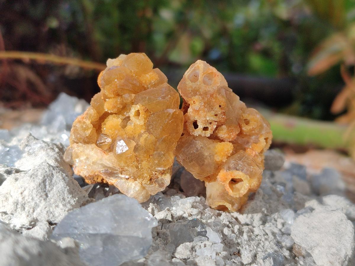 Natural Mini Golden Limonite Quartz Crystal Cluster Plate x 70 From Solwezi, Zambia - Toprock Gemstones and Minerals 