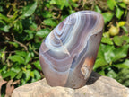 Polished Banded Agate Standing Display Pieces x 2 From Madagascar - Toprock Gemstones and Minerals 