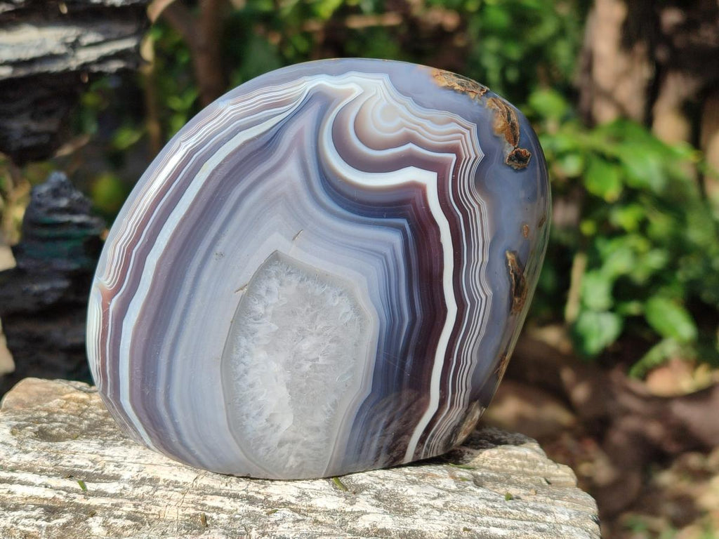Polished Banded Agate Standing Display Pieces x 2 From Madagascar - Toprock Gemstones and Minerals 