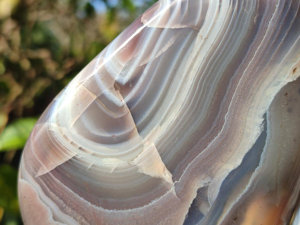 Polished Banded Agate Standing Display Pieces x 2 From Madagascar - Toprock Gemstones and Minerals 
