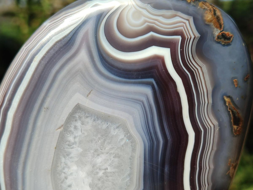 Polished Banded Agate Standing Display Pieces x 2 From Madagascar - Toprock Gemstones and Minerals 