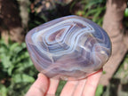 Polished Banded Agate Standing Display Pieces x 2 From Madagascar - Toprock Gemstones and Minerals 