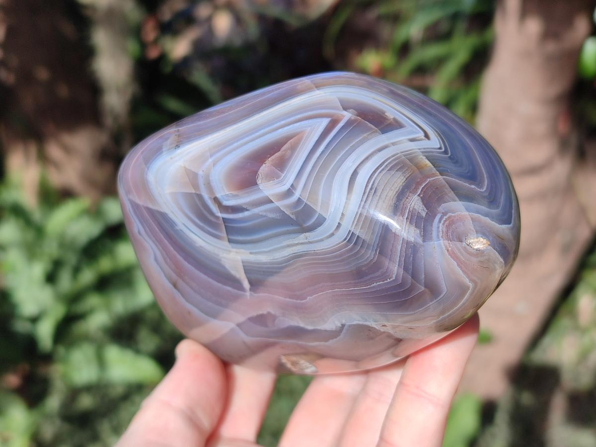 Polished Banded Agate Standing Display Pieces x 2 From Madagascar - Toprock Gemstones and Minerals 