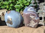 Polished Banded Agate Standing Display Pieces x 2 From Madagascar - Toprock Gemstones and Minerals 