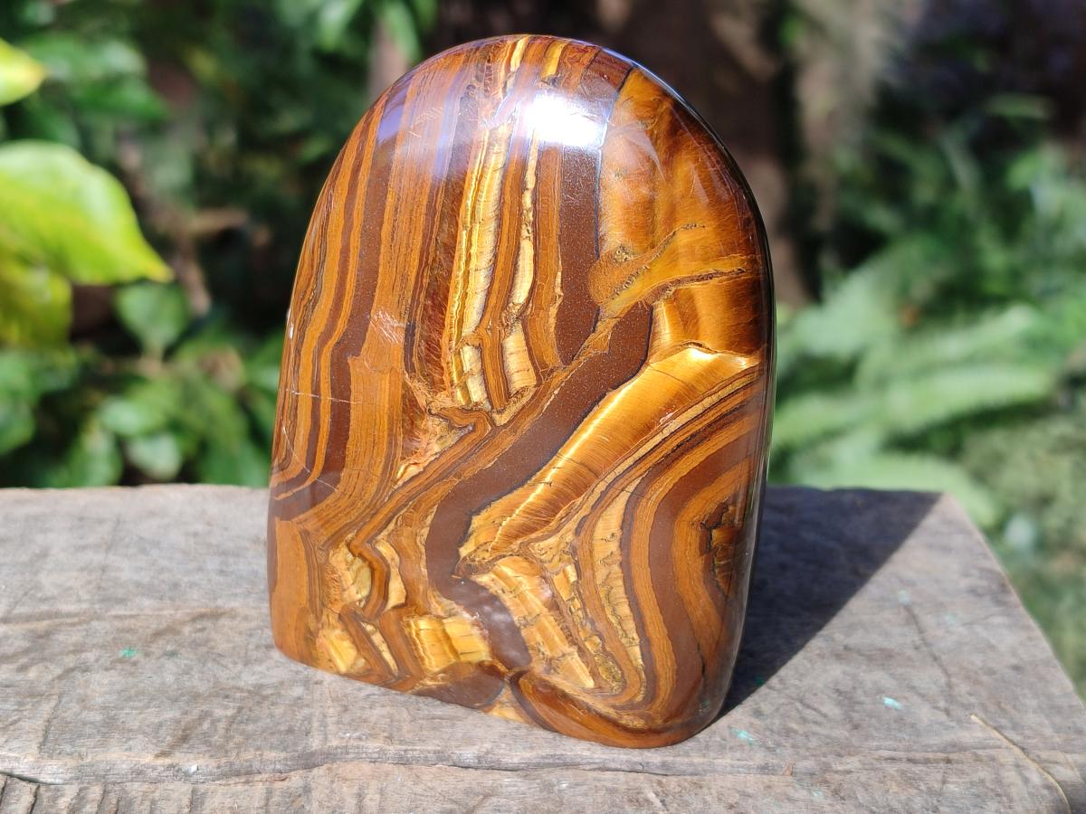 Polished Blue Golden Tigers Eye Standing Display Pieces x 3 From Prieska, South Africa - Toprock Gemstones and Minerals 