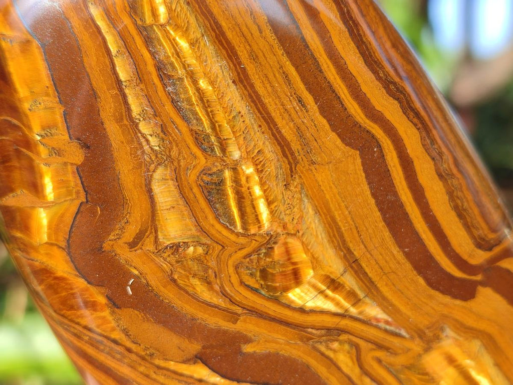 Polished Blue Golden Tigers Eye Standing Display Pieces x 3 From Prieska, South Africa - Toprock Gemstones and Minerals 