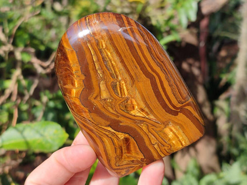 Polished Blue Golden Tigers Eye Standing Display Pieces x 3 From Prieska, South Africa - Toprock Gemstones and Minerals 
