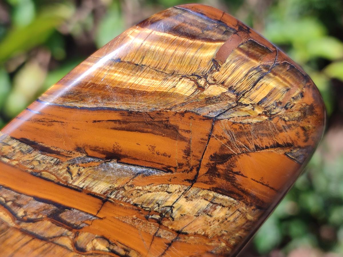 Polished Blue Golden Tigers Eye Standing Display Pieces x 3 From Prieska, South Africa - Toprock Gemstones and Minerals 