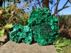 Natural Silky Malachite Specimens x 2 From Kasompe, Congo - Toprock Gemstones and Minerals 