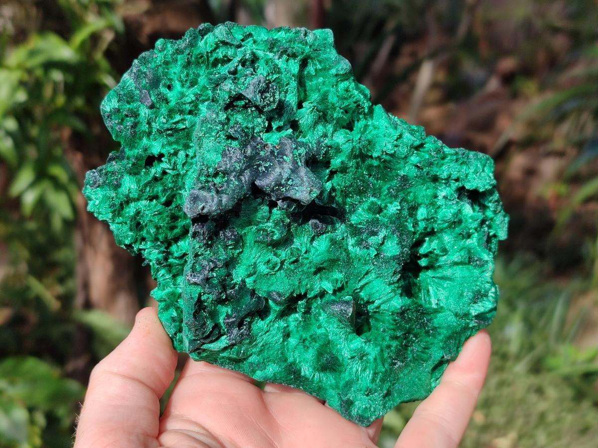 Natural Silky Malachite Specimens x 2 From Kasompe, Congo - Toprock Gemstones and Minerals 