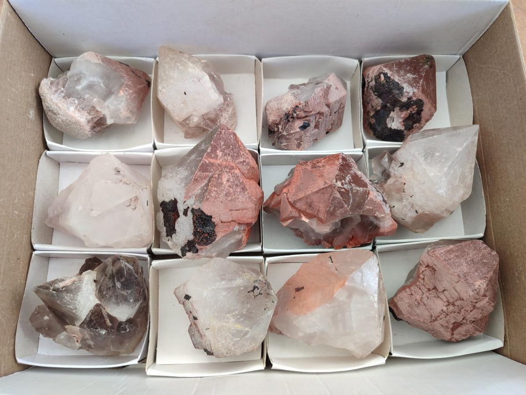 Natural Blacknite with Goethite Crystals x 12 From Madagascar - Toprock Gemstones and Minerals 