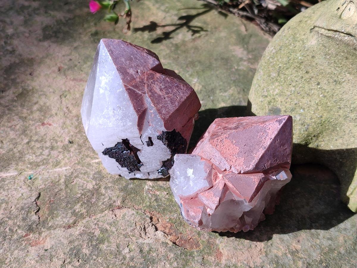 Natural Blacknite with Goethite Crystals x 12 From Madagascar - Toprock Gemstones and Minerals 