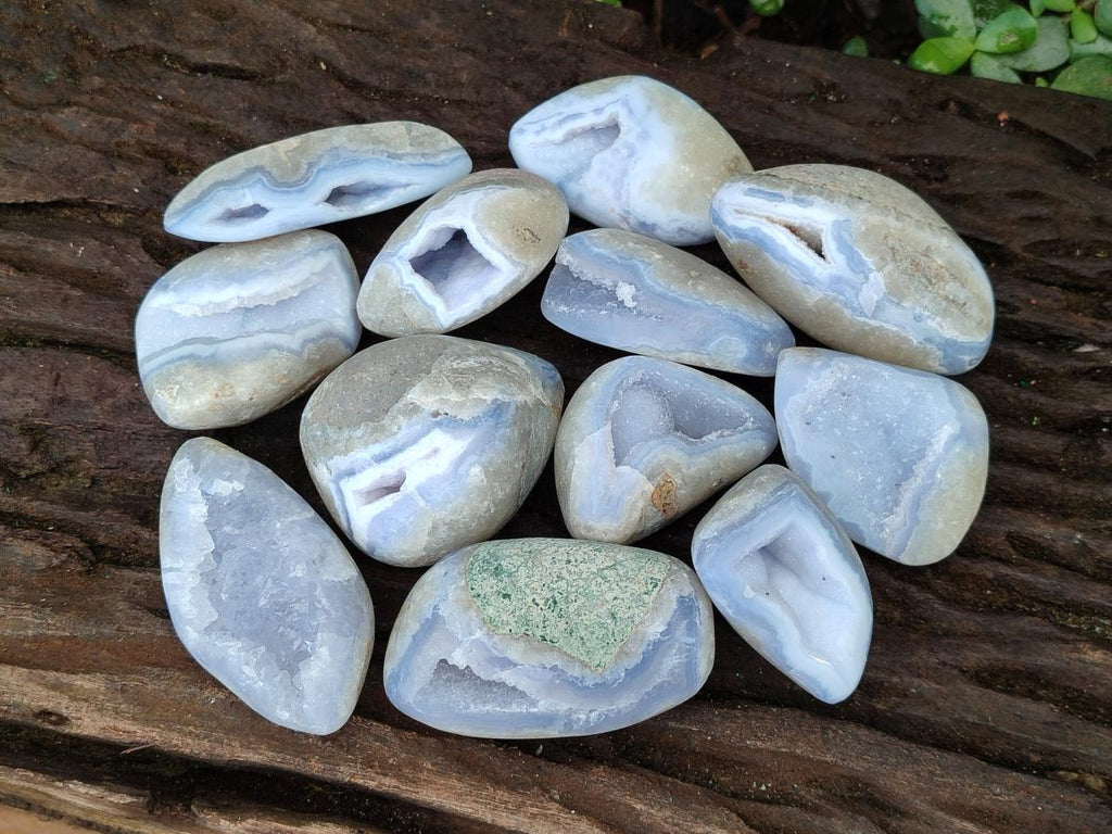 Polished Blue Lace Agate Free Forms x 12 From Nsanje, Malawi - Toprock Gemstones and Minerals 