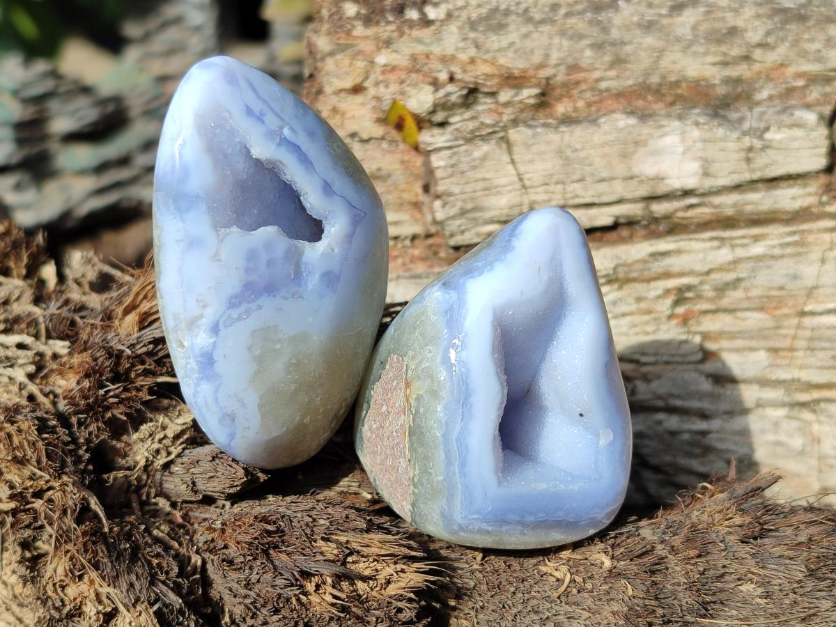 Polished Blue Lace Agate Free Forms x 12 From Nsanje, Malawi - Toprock Gemstones and Minerals 