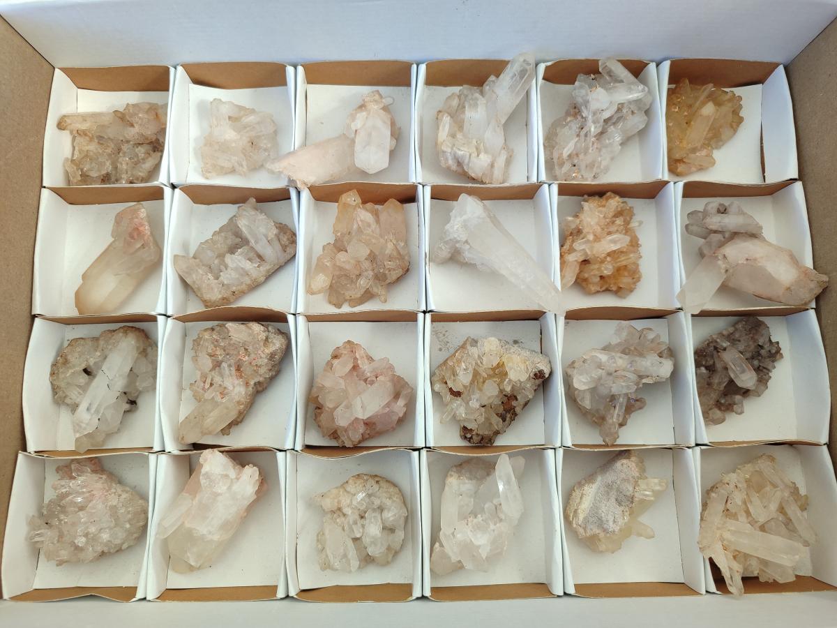 Natural Small Malagasy Quartz Crystal Clusters x 24 From Madagascar - Toprock Gemstones and Minerals 