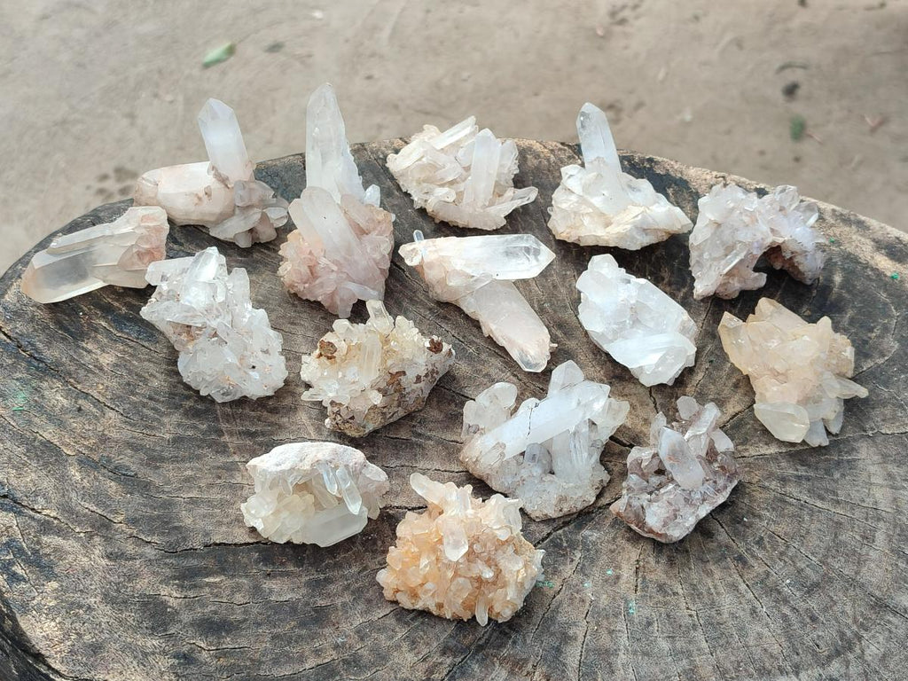 Natural Small Malagasy Quartz Crystal Clusters x 24 From Madagascar - Toprock Gemstones and Minerals 