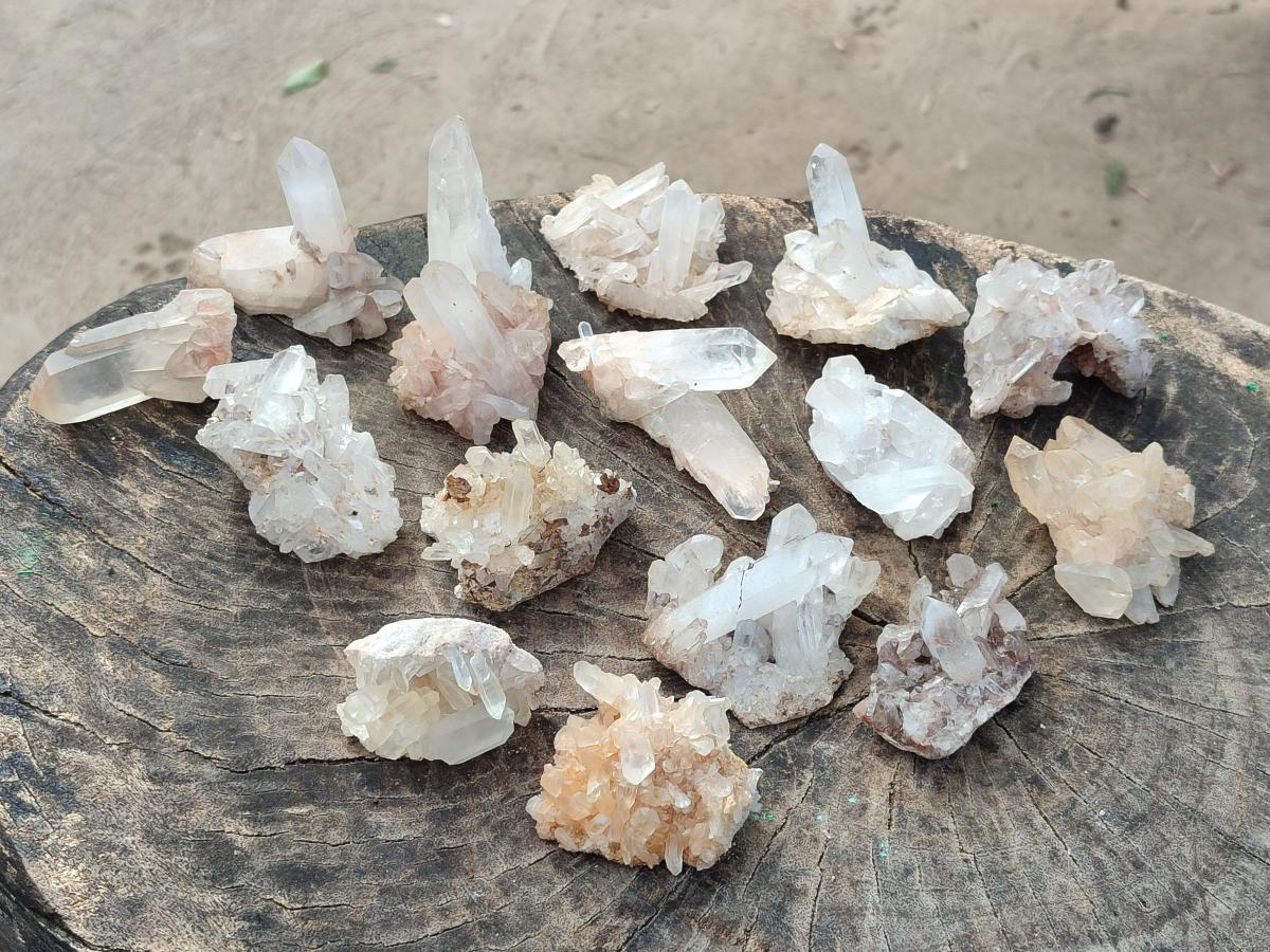 Natural Small Malagasy Quartz Crystal Clusters x 24 From Madagascar - Toprock Gemstones and Minerals 