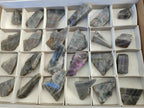 Polished Rare Purple Sunset Flash Labradorite Slices x 24 From Madagascar - Toprock Gemstones and Minerals 