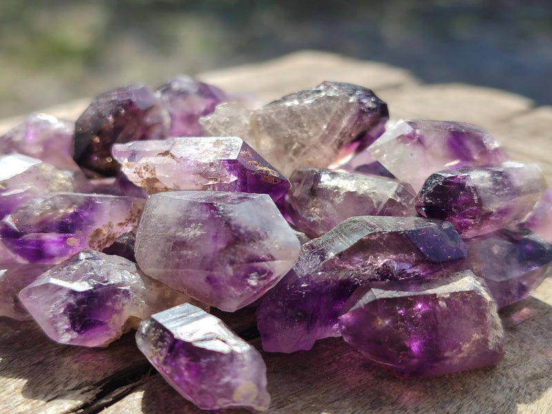 Natural Mini Amethyst Window Quartz Crystals x 150 From Brandberg, Namibia - Toprock Gemstones and Minerals 