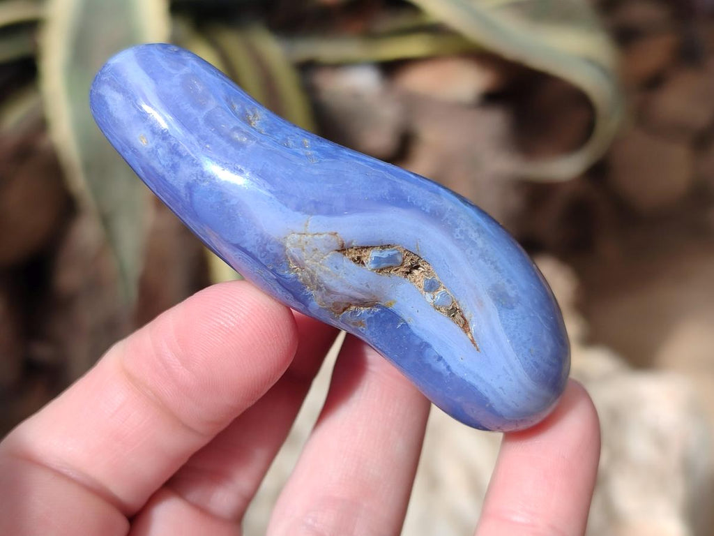 Polished Blue Lace Agate Tumbled Stones x 24 From Nsanje, Malawi - Toprock Gemstones and Minerals 