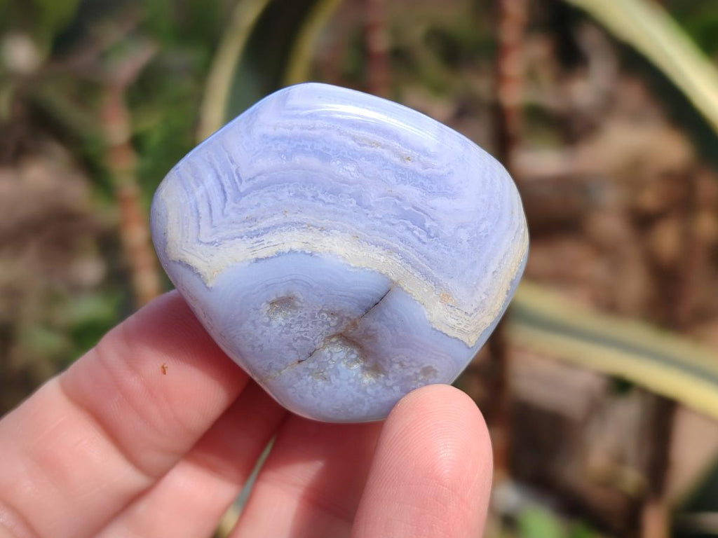 Polished Blue Lace Agate Tumbled Stones x 24 From Nsanje, Malawi - Toprock Gemstones and Minerals 
