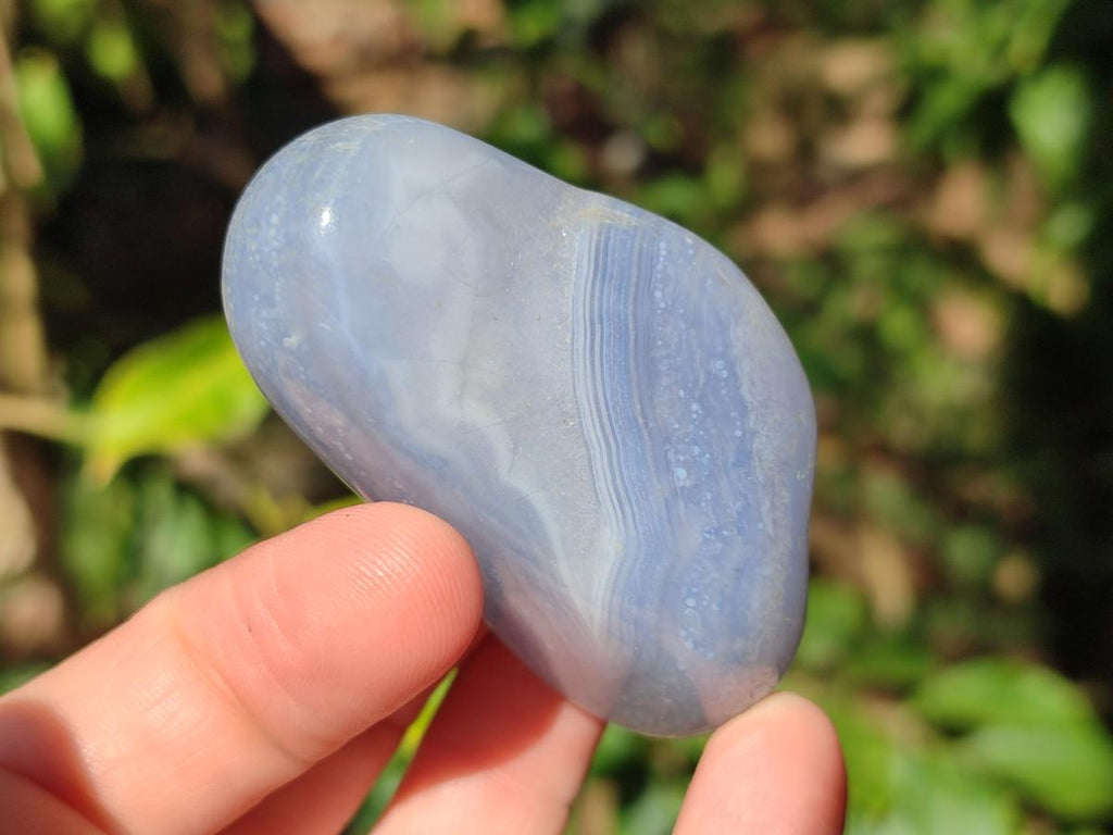 Polished Blue Lace Agate Tumbled Stones x 24 From Nsanje, Malawi - Toprock Gemstones and Minerals 