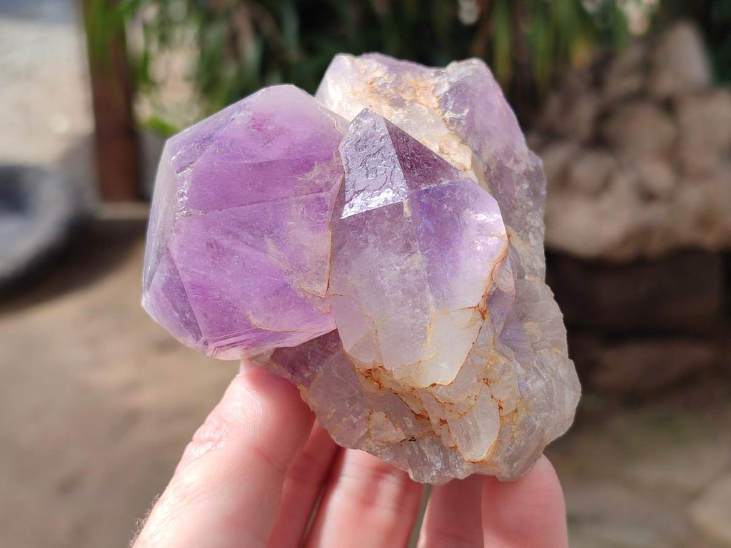 Natural Jacaranda Amethyst Crystal Clusters x 4 From Mumbwa, Zambia - Toprock Gemstones and Minerals 