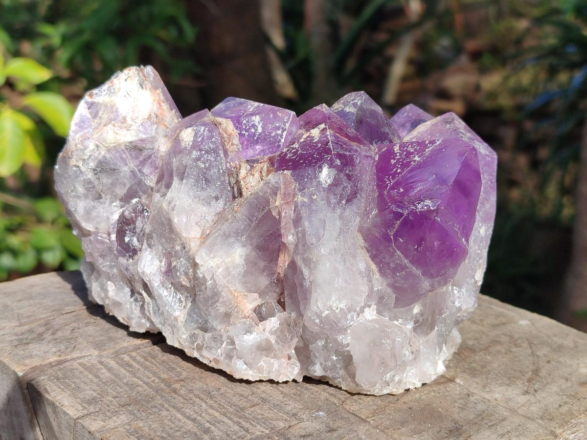 Natural Jacaranda Amethyst Crystal Clusters x 4 From Mumbwa, Zambia - Toprock Gemstones and Minerals 